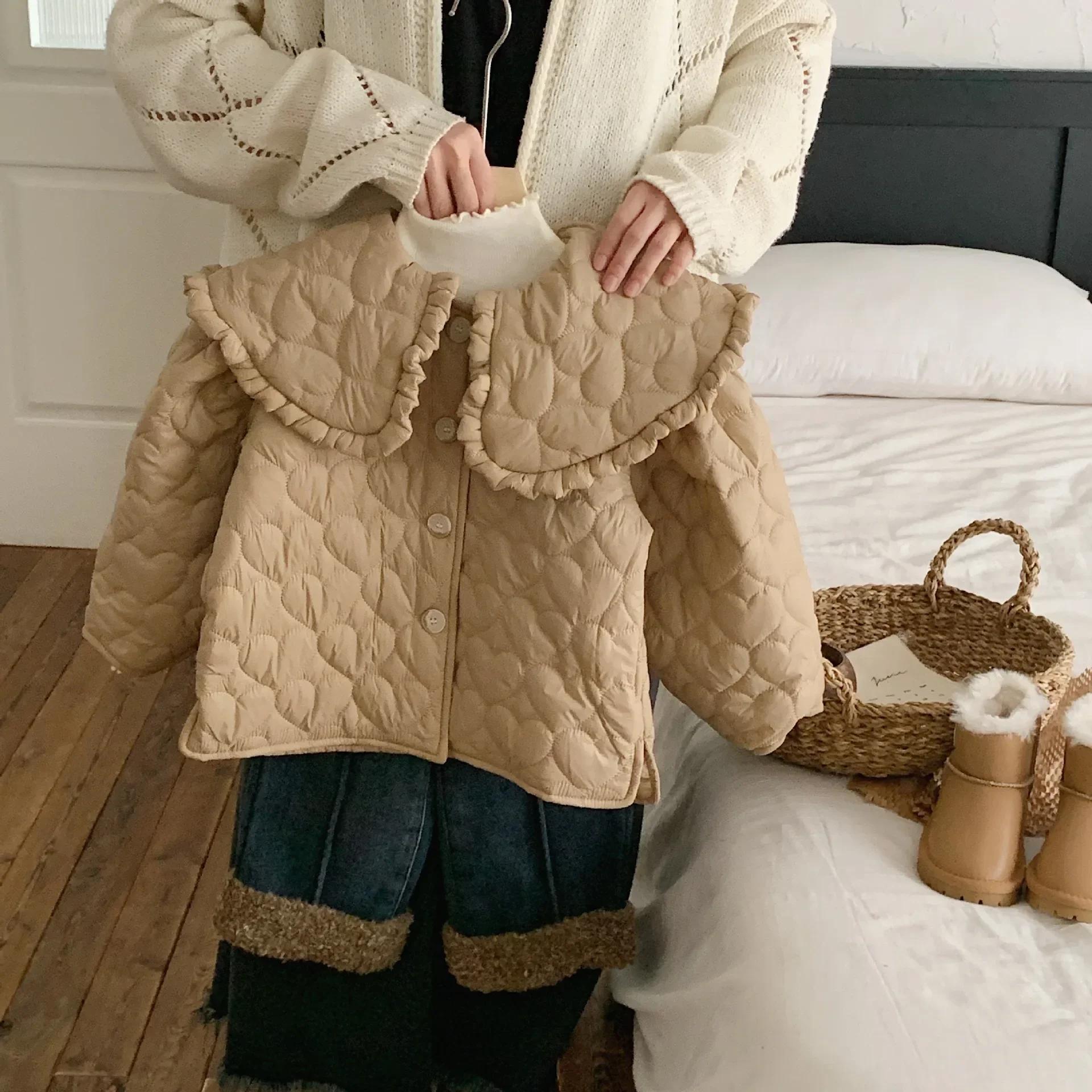 Girls Padded Winter Coat Children 2024 New Winter Collection New Girls Loose Warm Padded Jacket Korean Simple Style Clothes