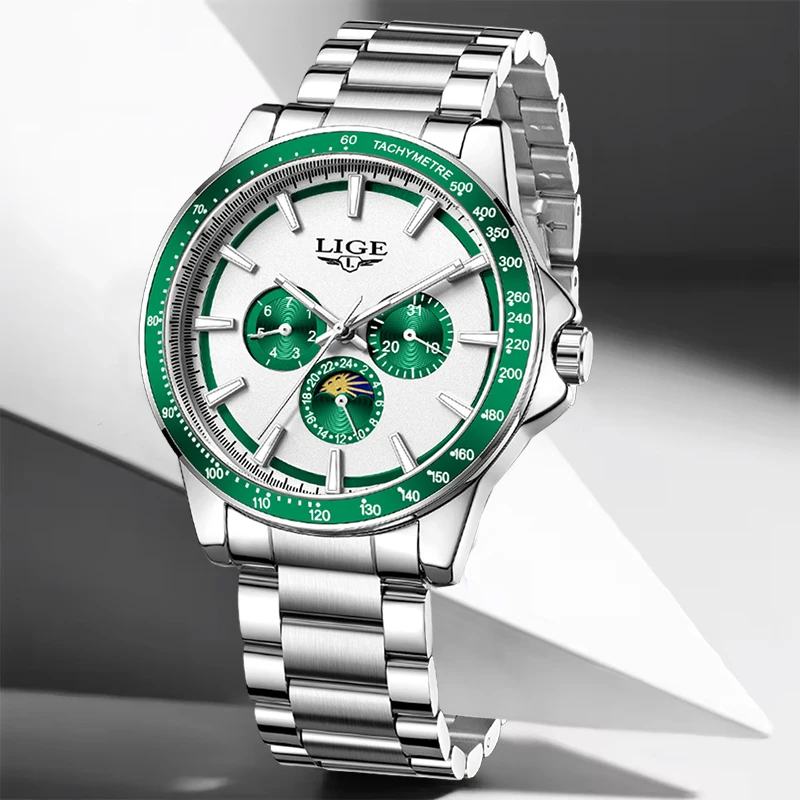 

LIGE новые механические часы с подвеской, мужские модные водонепроницаемые светящиеся часы для мужчин, повседневные мужские кварцевые наручные часы Reloj Hombre
