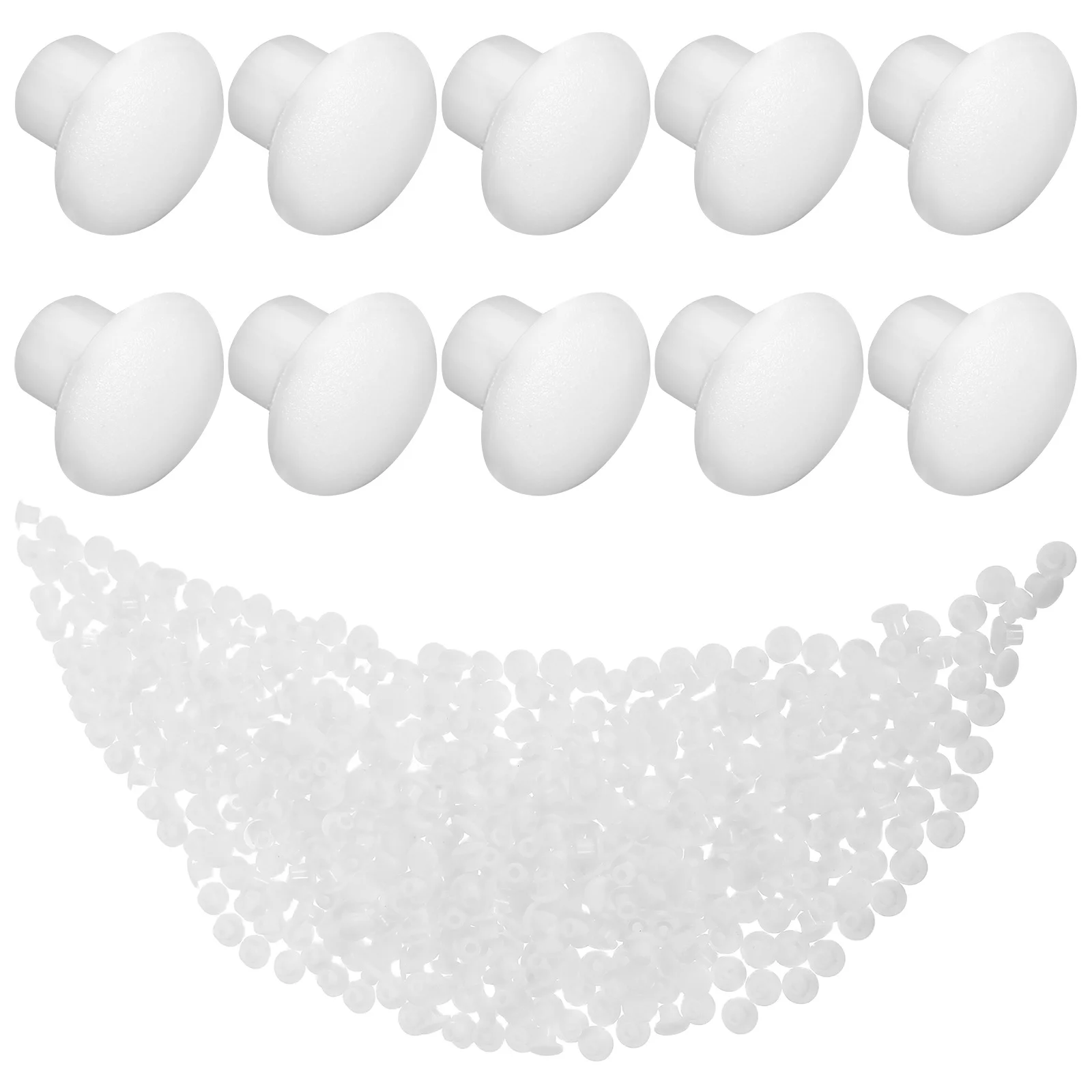 

500Pcs 5mm Plastic Screw Hole Plugs Round Furniture Cabinet Covers Smooth Surface Durable Decorative Caps Screw Caps White