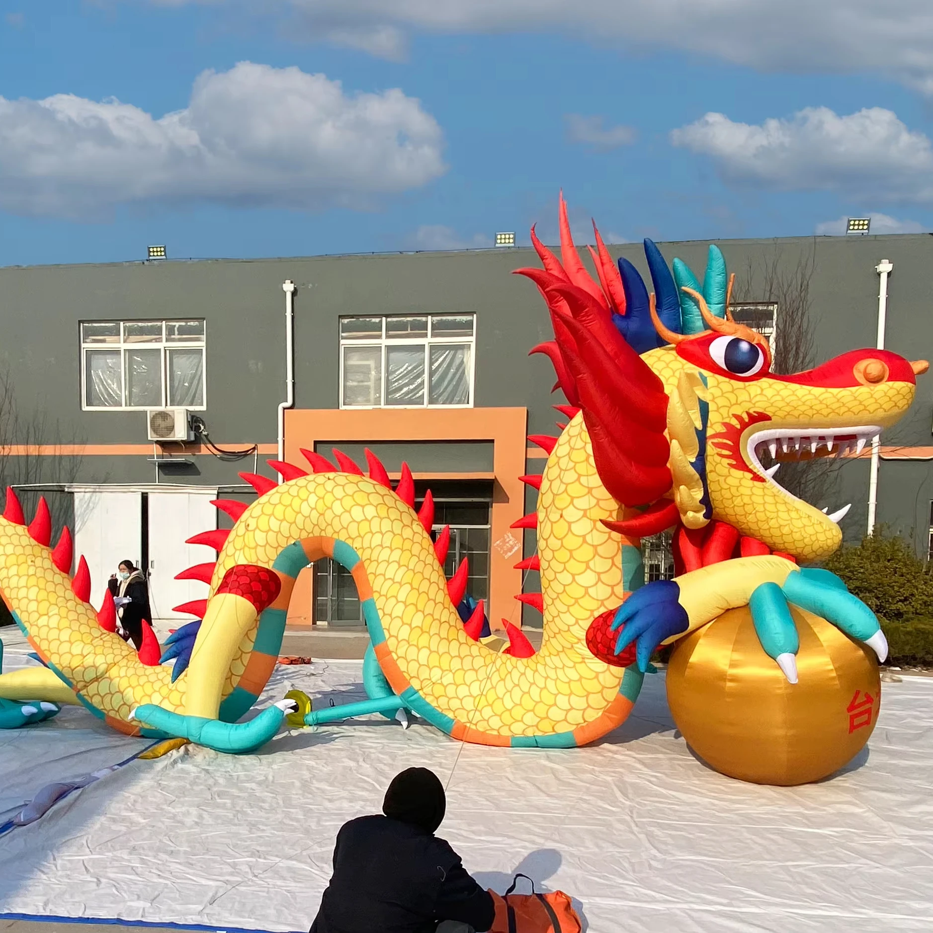 10m Length Advertising Custom Inflatable Dragon Durable Oxford Cloth Giant Inflatable Cartoon Mascot