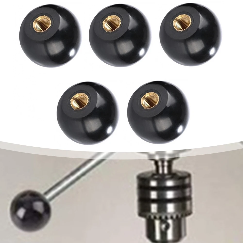 5Pcs Black Round Ball Bakelite Lever Knob M5/6/8/10/12 Machine Tool Replacement Electronic Equipment Reliable