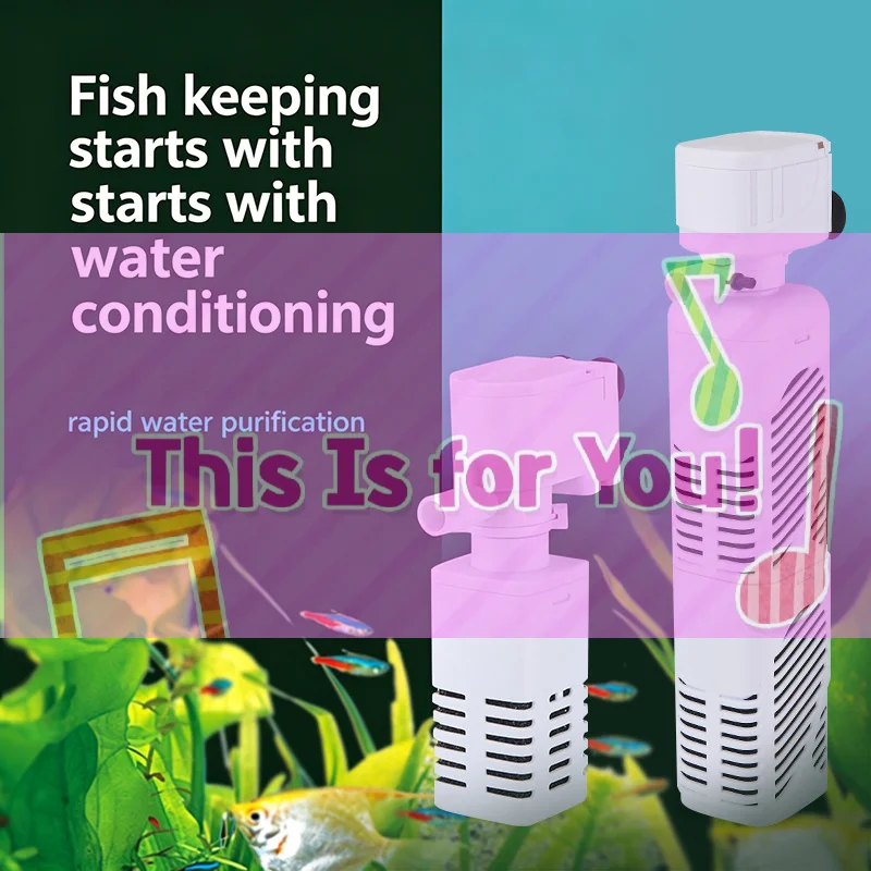 5 In 1 Aquarium Filter Pump Fish Tank Submersible Air Oxygen Aerator Aquarium Air Pump Water Circulation Changer Pump Wave Maker
