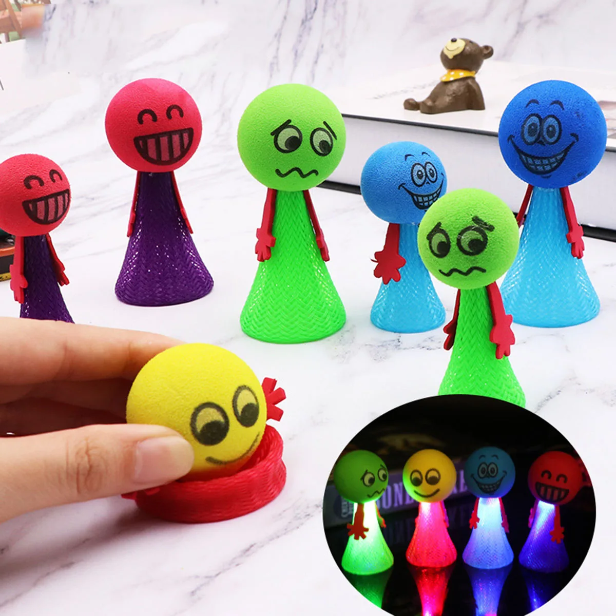 10pcs Cute Jumping Doll Spring Toy for Kids Birthday Party Favors Treat Boy Girl Guest Gifts School Prize Goodie Bag Fillers