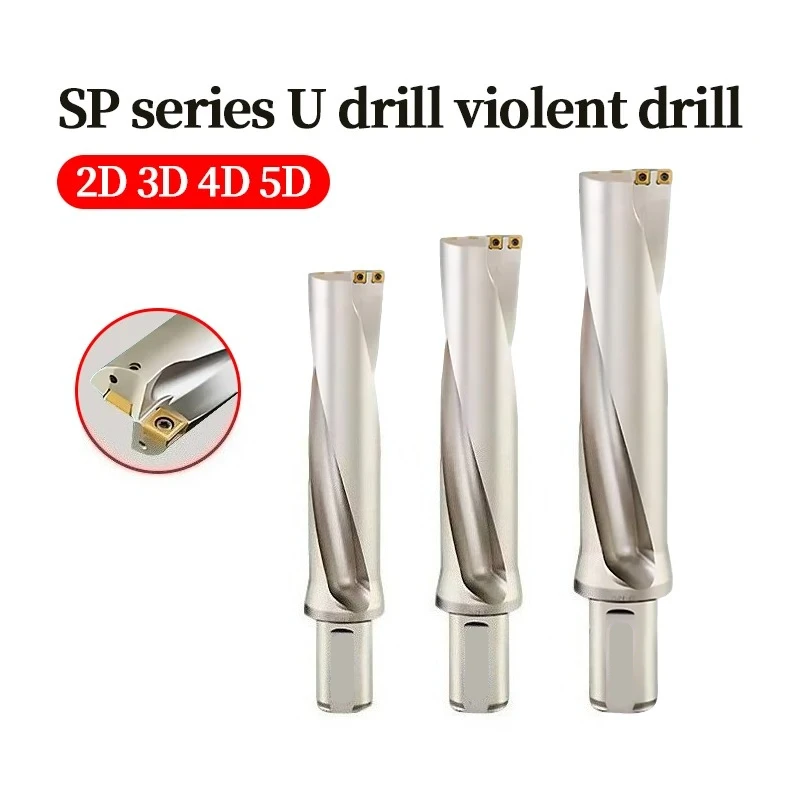 

High Quality WC SP Drill Bits U Drill C20 C25 C32 SP Series 2D 3D 4D 5D Metal SPMG SPGT Insert Quick Indexable Fast U Drill