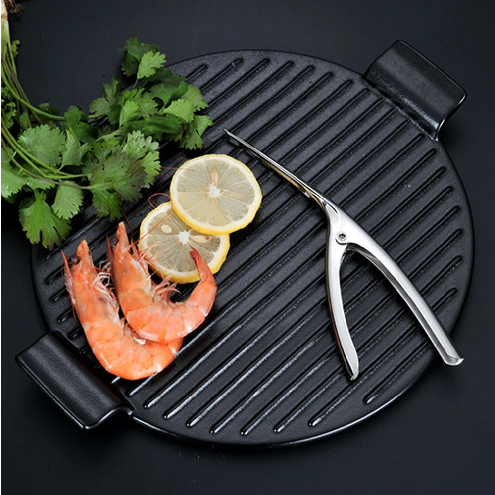 1pcs Stainless Steel Shrimp Peeler Prawn Shrimp Deveiner Fishing Knife Lobster Shell Remover Peel Device Kitchen Seafood Tools