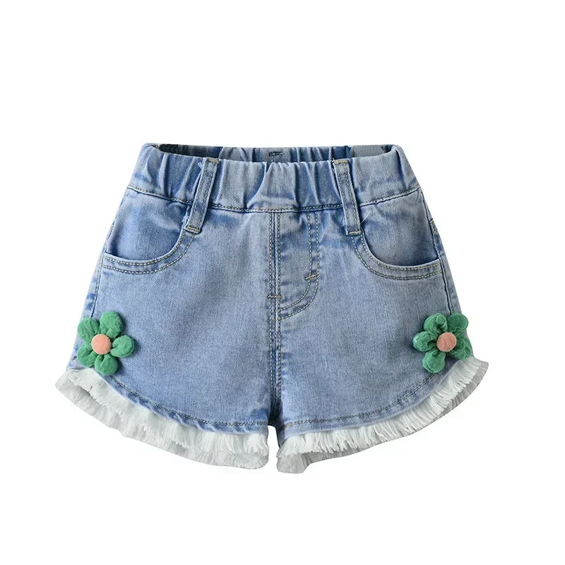 Shorts for Girls Blue All-match Children Denim Skirt Pants Fashion Jeans 2024 Summer Casual Teenage Short Pants 10 12 14 Years