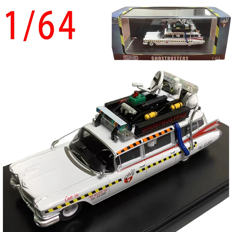 

YS Diecast 1/64 Scale Cadillac Ecto-1 Ghost-catching Car Model Alloy Cadillac Ecto-1 Toy Car Model Play Vehicles Toys for Boys