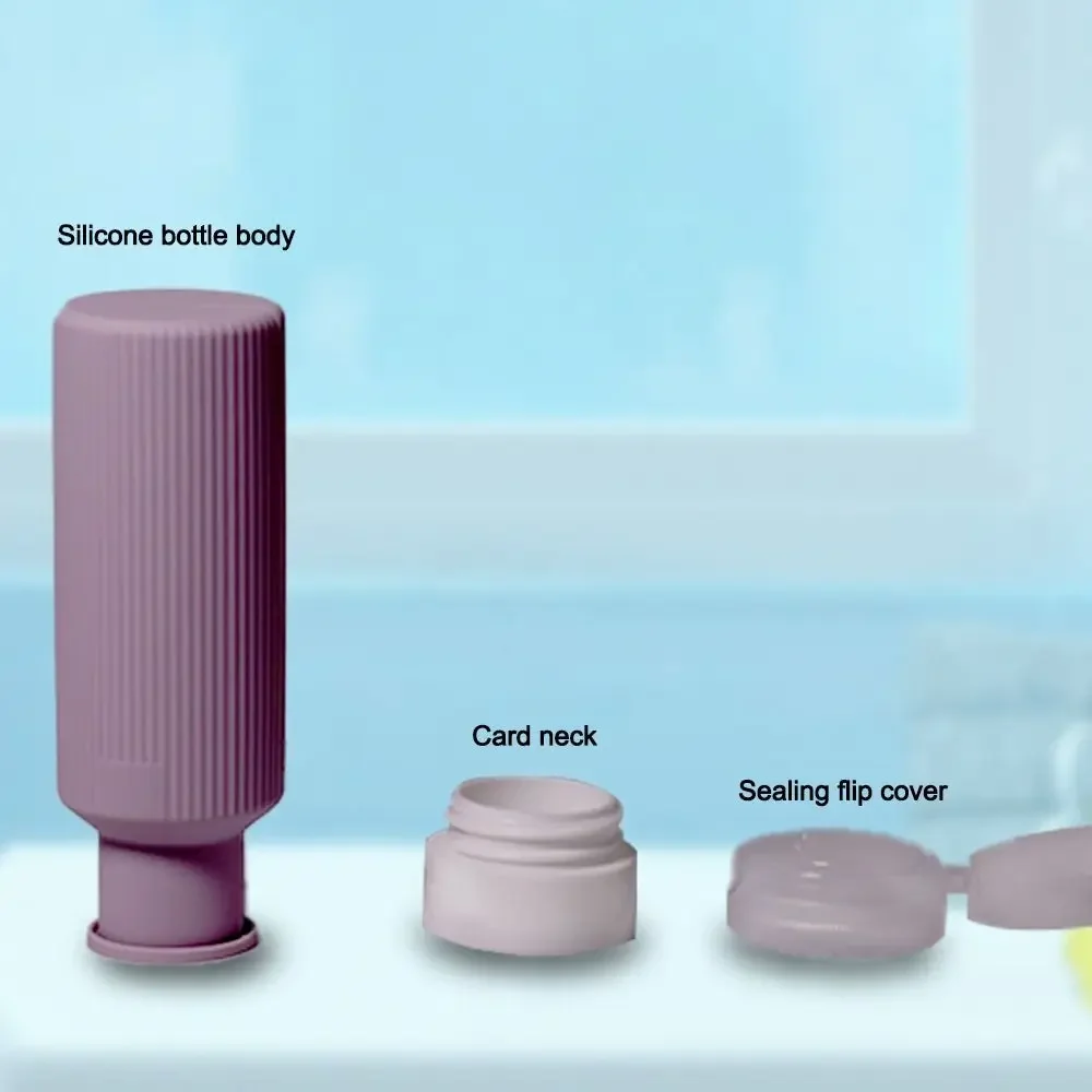 Nuevo Botellas rellenables de silicona de 90ML, contenedor de loción vacío para exprimir, subembotellado de champú de gran capacidad,