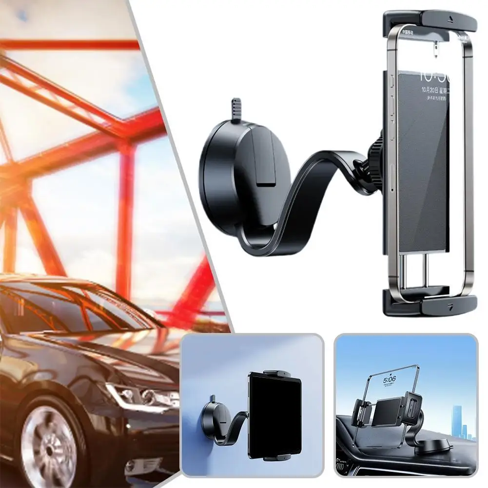 Car Suction Cup Phone Holder Universal Phone Mount 360° Adjustable Freely For 4.7-12.9