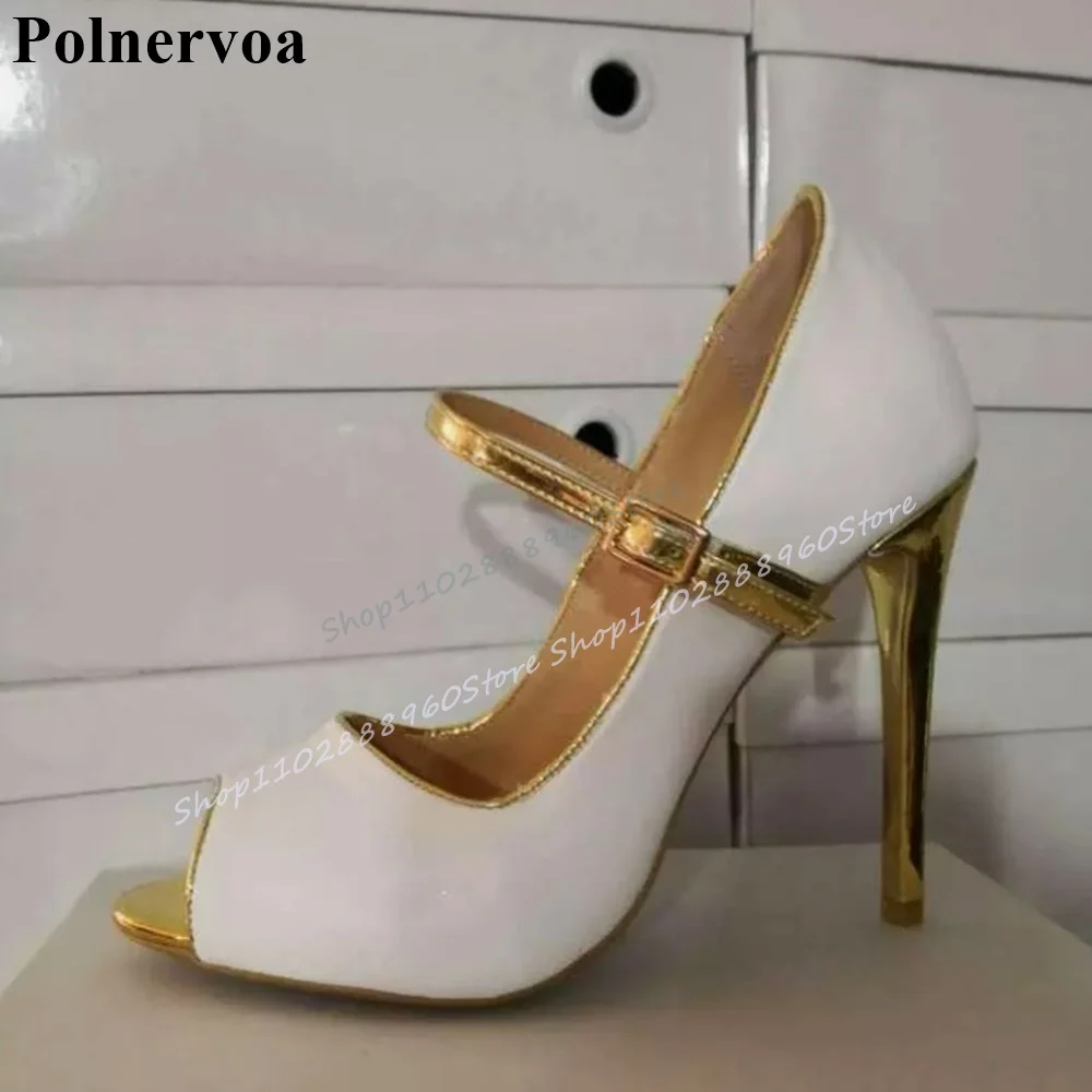 Zapatos de tacón alto finos y elegantes blancos con estilo Para Mujer, Zapatos con hebilla y punta abierta, Zapatos de moda Para Mujer 2025