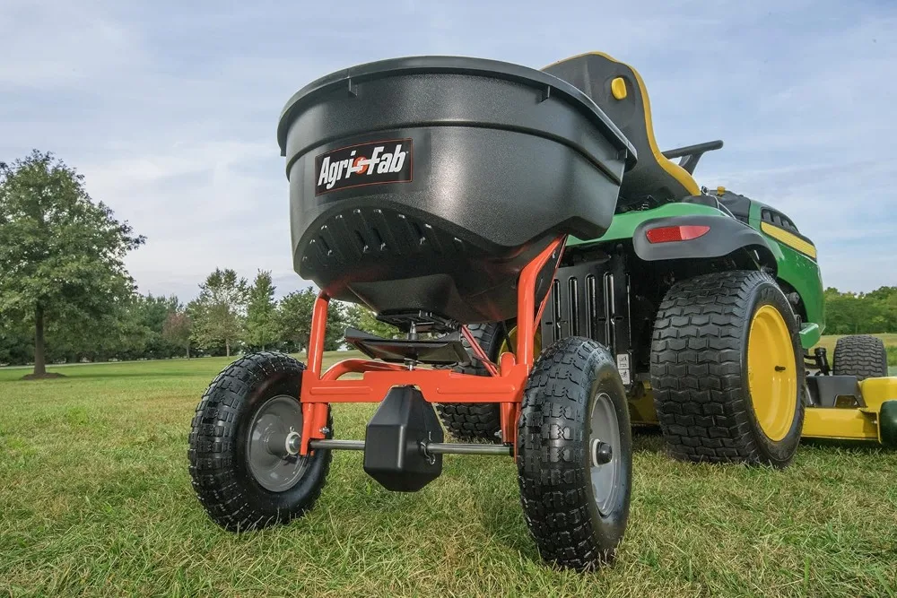 Tow-Behind Lawn & Garden Broadcast Spreader for Seed,Fertilizer,Salt,Ice Melt; Easy to use Flow Control