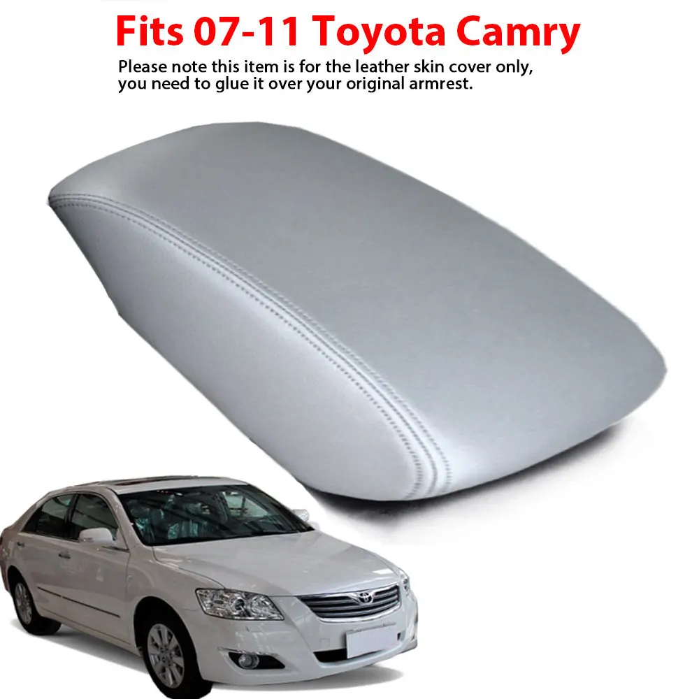 Leather Car Center Console Lid Armrest Cover Gray Trim Protection Parts For Toyota Camry 2007 2008 2009 2010 2011 CarAccessories