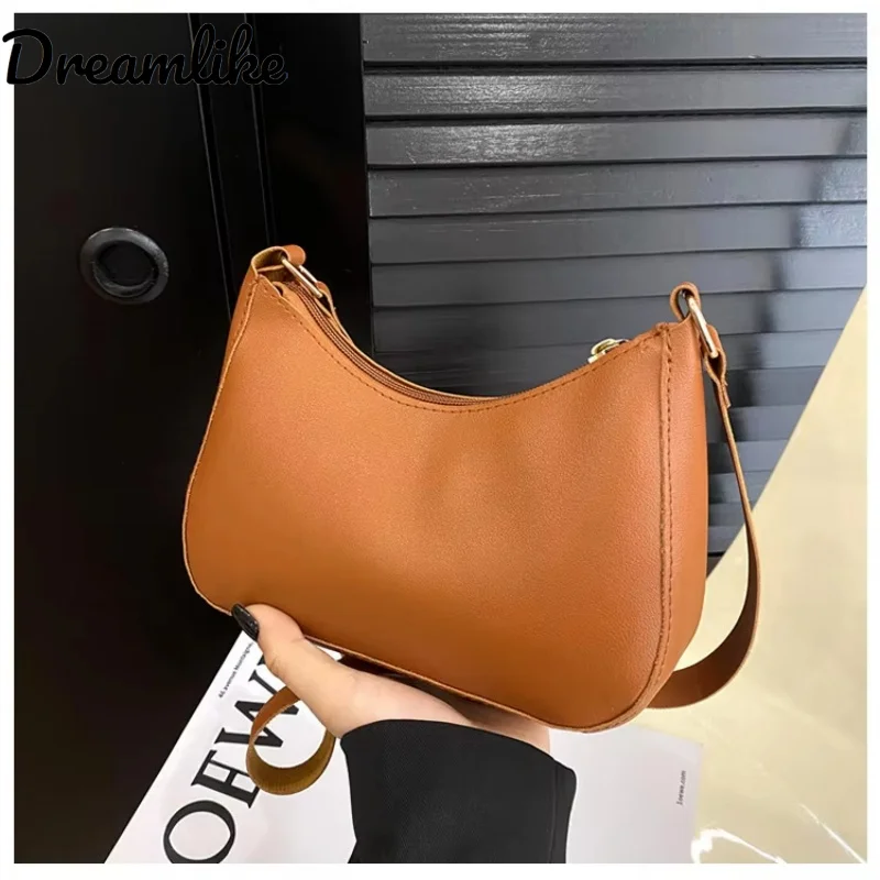 

Underarm Bag Casual Women Hobos Handbags Women's Fashion Handbags Retro Solid Color PU Leather Shoulder Bags
