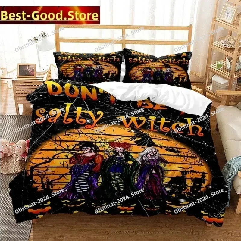 

Fashion Hocus Cartoon Pocus Bedding Set Printed Bed Set With Pillowcase Bed Duvet Cover Soft Single Double Queen Super King Size
