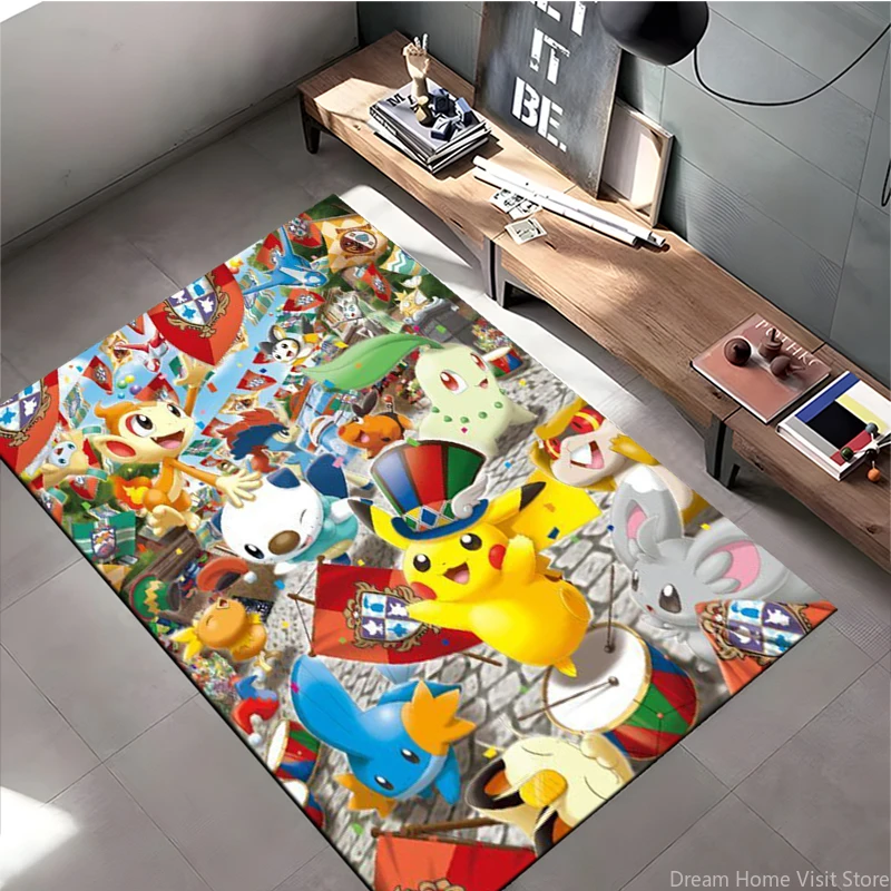 Japanese Anime Pokémon Cute Printed Area Rugs Carpets For Living Room Bedroom Decor Children's Non-slip Sofa Doormat Floor Mats