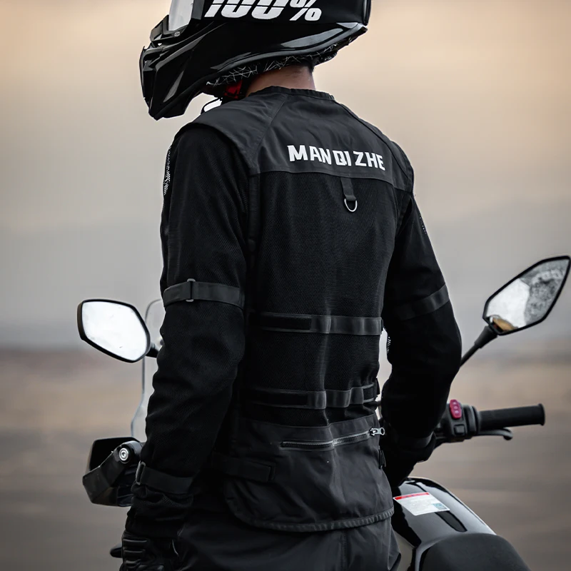 

Summer Motorcycle Jacket Anti Drop Men's Windproof Motorbike Jacket Reflective Breathable Mesh Moto Riding Jacket