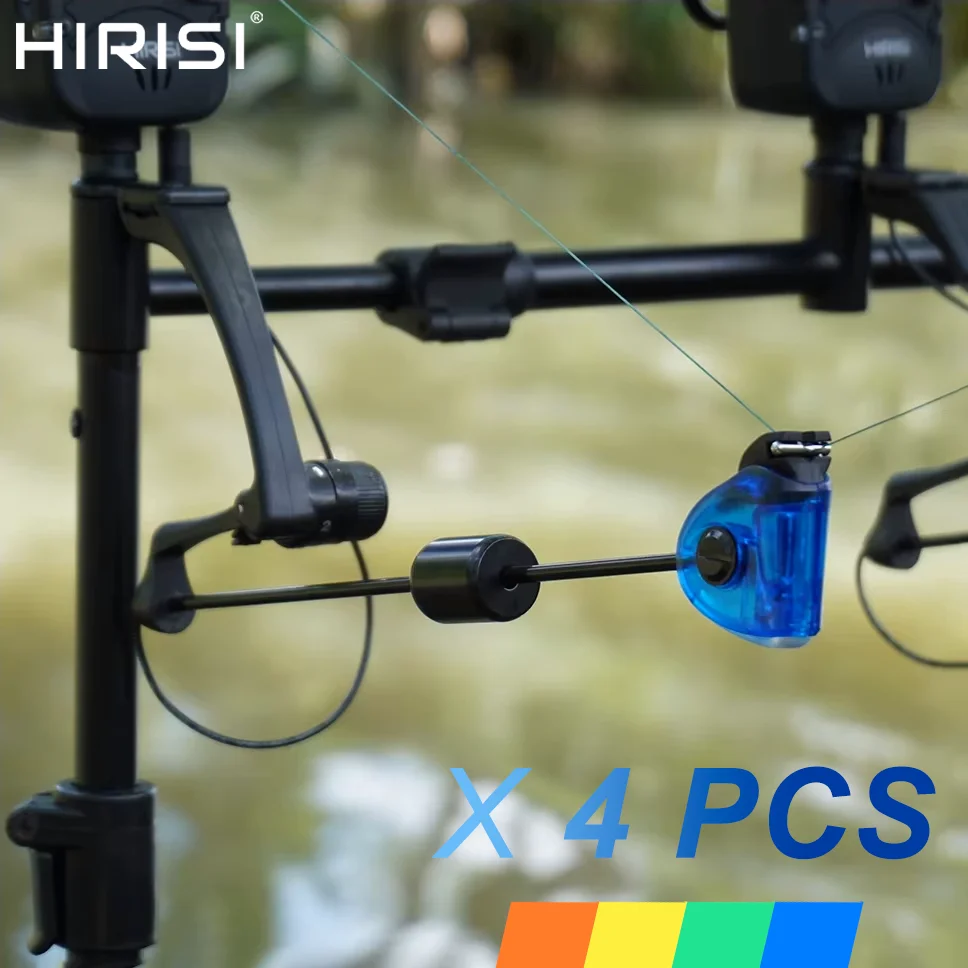 

Hirisi Carp Fishing Swinger Set Fishing Bite Indicator with LED Light 4 pieces in Case Fishing Tackle B2031