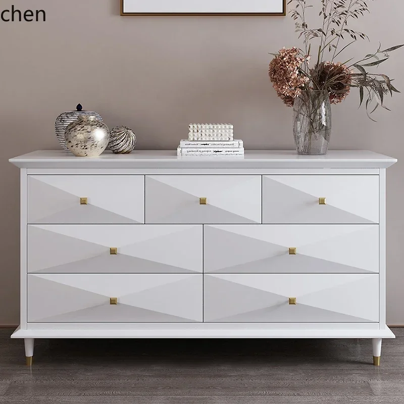 DSA solid wood light luxury living room 679 bucket cabinet white storage bedroom TV cabinet