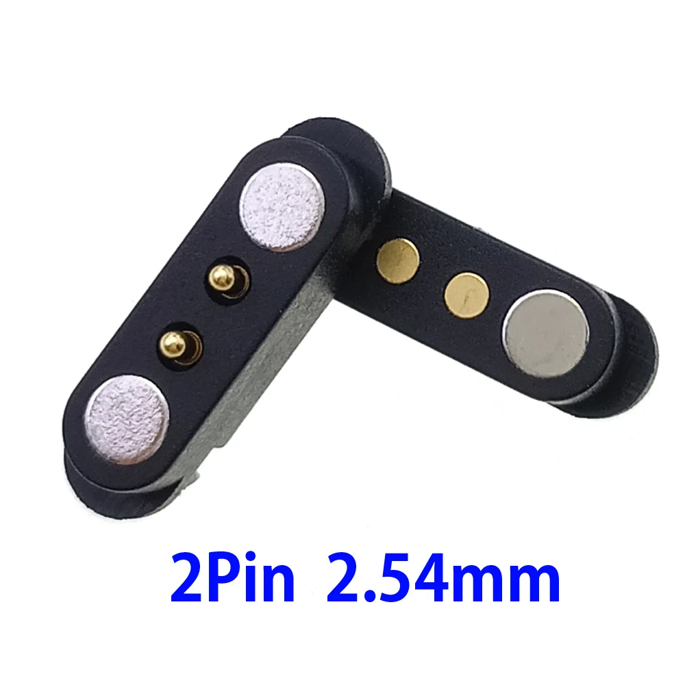 2A DC Magnetic Pogo Pin Connector 2/3/4/5/7/8Pin Pogopin Male Female Spring Loaded DC Power Socket with ears 2P Pitch 2.54/2.8mm