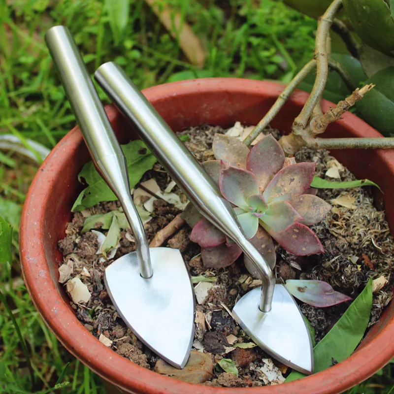 

1PC Stainless Steel Press Soil Shovel Garden Weeding Scarifier Shovel Succulent Pot Flower Planting Tool Outdoor Gardening Tools