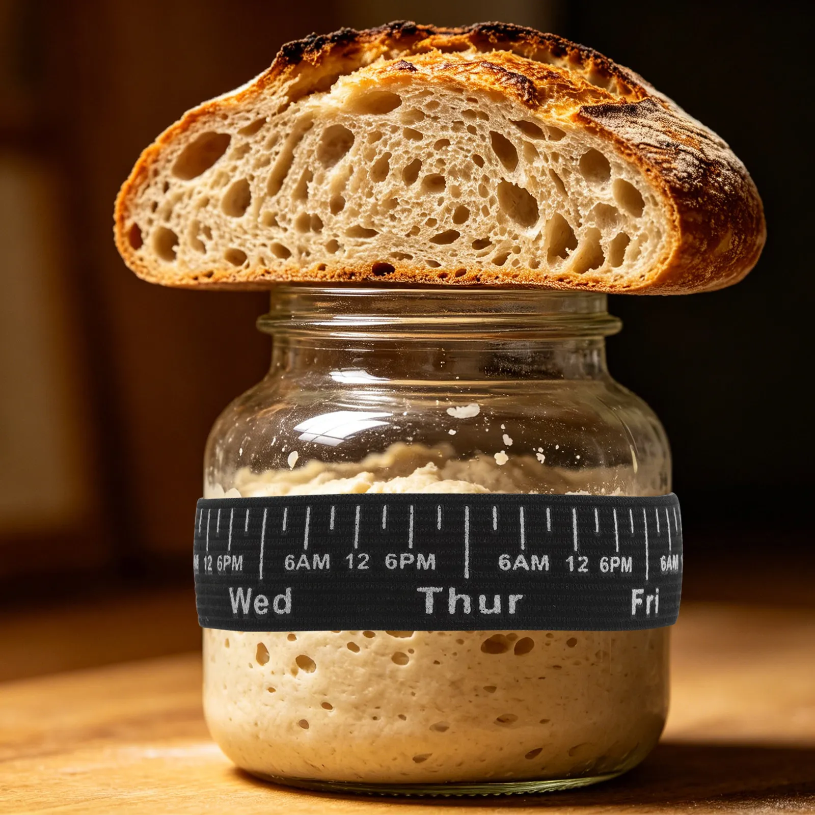 10 Pcs Elastic Belt Sourdough Bread Fermentation Bottle Jar Feeding Band Starter Baking Black Supplies Date for Tracker - view 5