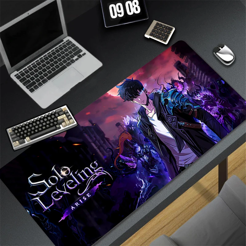 

Mouse Pad Extended Gaming Solo L-leveling Mousepad With Stitched Edges Desk Mat Non-Slip Base Computer Keyboard Pad For Laptop