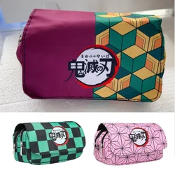 Demon Slayer 3D Anime Pen Bag Tanjirou Nezuko Zenitsu Giyuu Student Storage Bag Cartoon Pen Box Cute Boys Girls Pencil Case