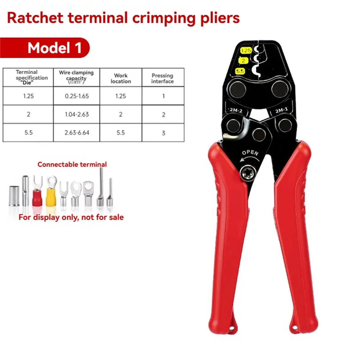 Light Weight Terminal Crimping Pliers Electrician'S Wire Crimping Pliers Multifunctional Ratchet -Style Crimping Pliers Tool A