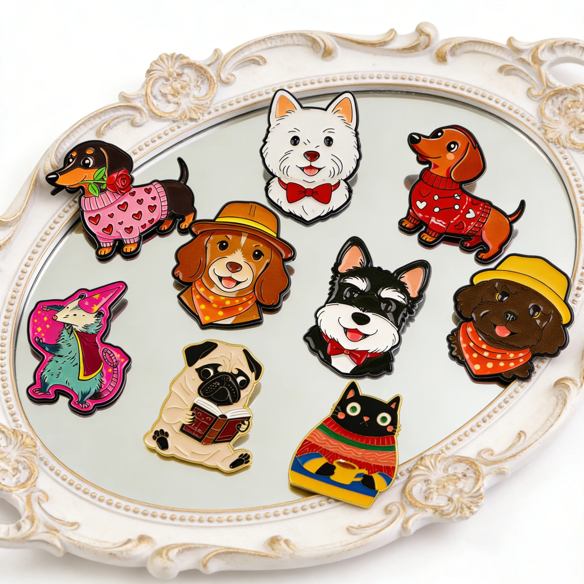 

Cartoon Pet Dogs Soft Enamel Pin Women's Brooch on Bag Metal Cat Badges Jewelry Pins Accessories Lapel Pins for Backpack Gifts