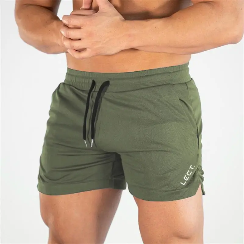 Shorts esportivos de fitness de secagem rápida masculino, shorts de malha respirável, treino de corrida, novo verão, 2022