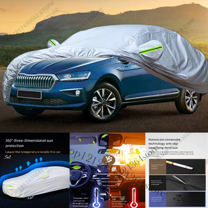 Full Car Cover Compatible with Skoda Slavia 2022-2025 Sedan All-Weather Sun Rain UV Dust Proof Rain Outdoor Indoor Protect