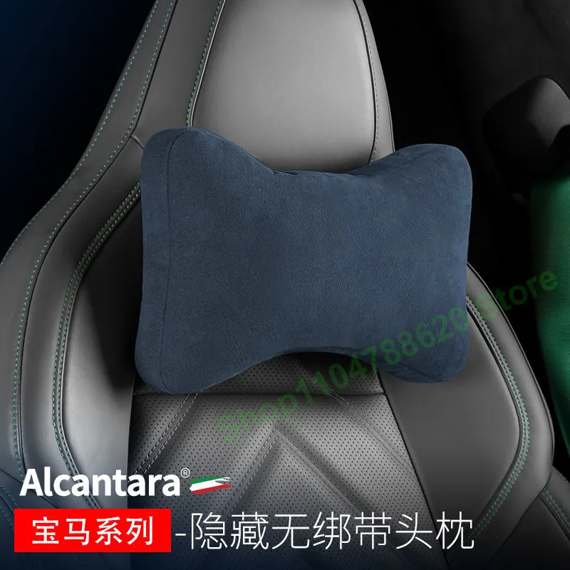 For BMW IX Z4 IX1 Special Headrest Plug-in Hidden Strap Neck Pillow Flip Fur Waist Seat Accessories