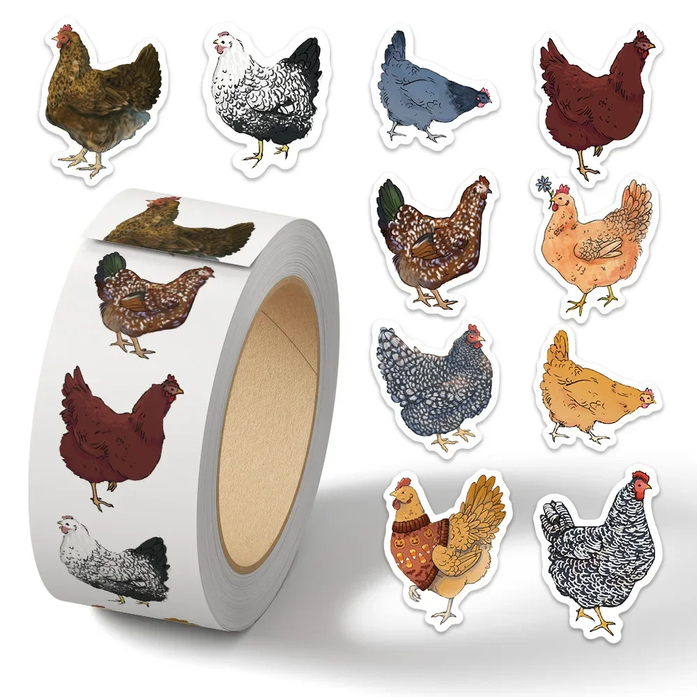 

500pcs Chicken Hen Animal Sticker for Kid Stationery Water Bottles Laptop Refrigerator Luggage Computer Cartoon Funny Stickers