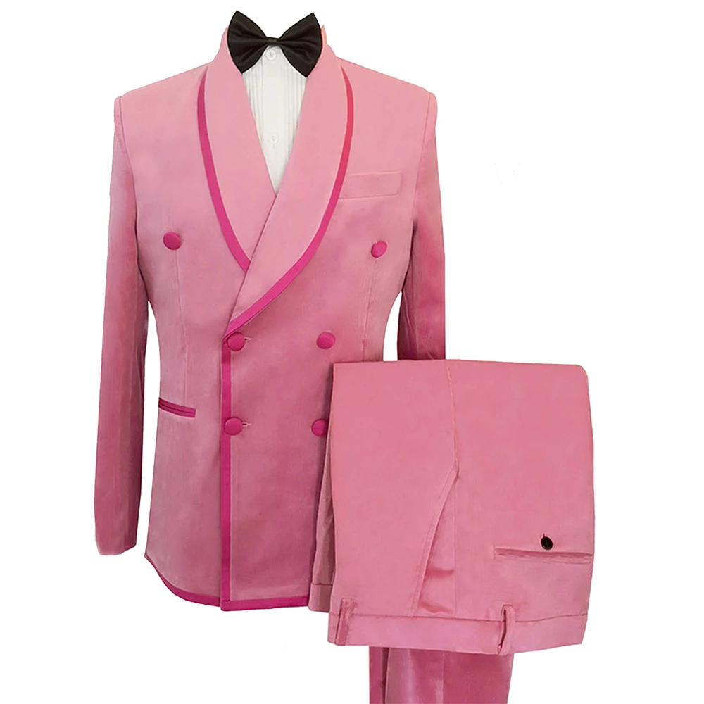 

Men's 3-Piece Suit Double Breasted Jacket Vest Pants Wedding Groom Tuxedo