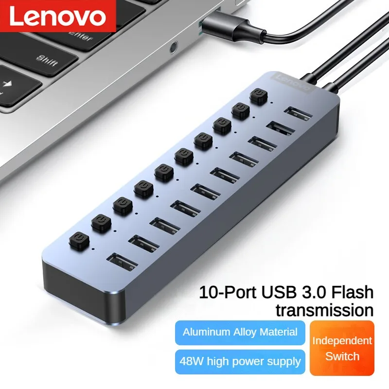 Lenovo USB3.0 Splinter Aluminum Alloy 10-in-1 Docking Laptop Connected To Hard Disk Keyboard and Mouse HUB Extension Cable Dock