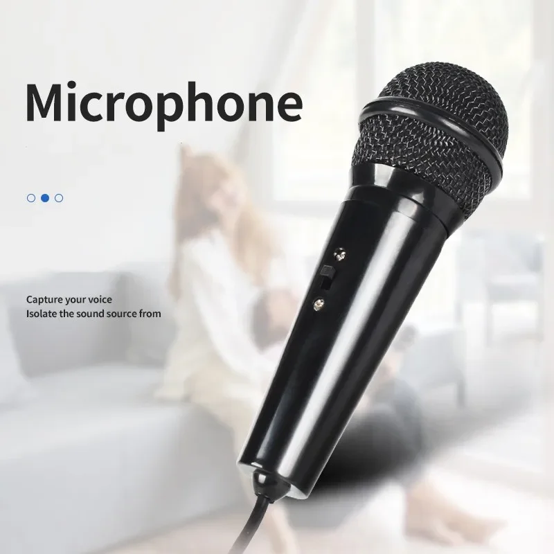 Universal 3.5mm Wired Microphone Dynamic Cardioid Unidirectional Handheld Microphone For Karaoke Meeting Room Computer Mic