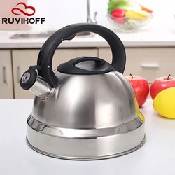3L Stainless Steel Whistle Boiling Kettle Kitchenware Thickened Siren Kettle Induction Cooker For Gas Stove Boiling Water Teapot