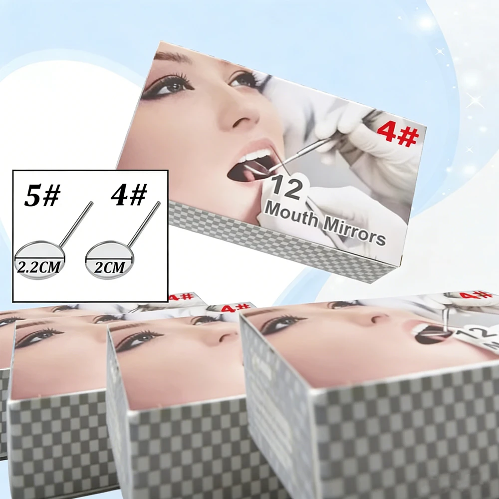 

60Pcs Dental Mouth Mirror Set Stainless Steel Odontoscope for Teeth Examination Oral Inspection and Hygiene Procedures