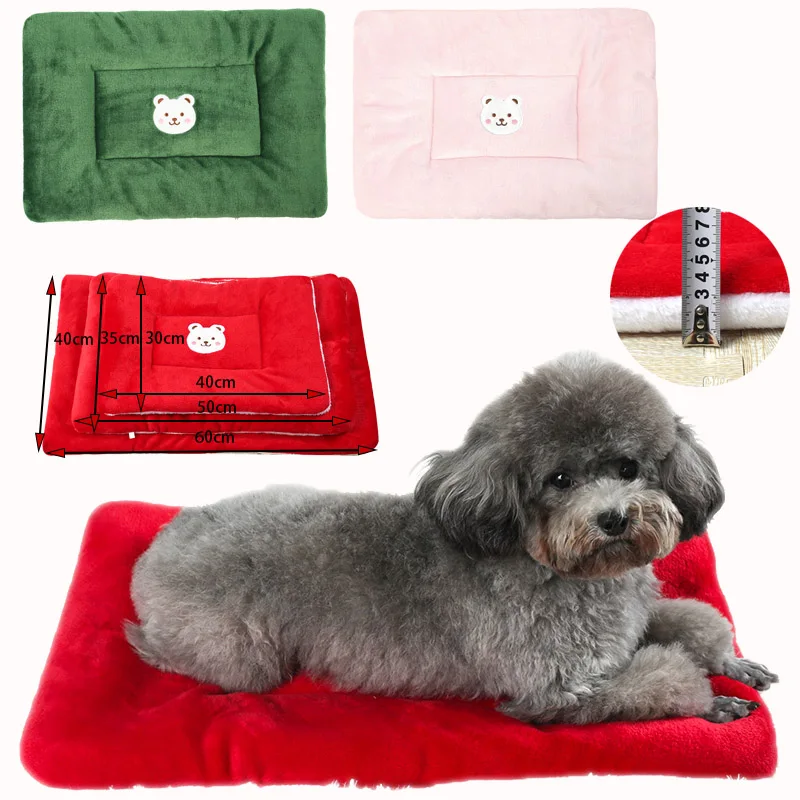 

Soft Warm Pet Sleeping Mat Flannel Dog Cat Bed Puppy Bed Dog Sofa Mattress Cushion for Small Medium Dogs Blanket Pet Supplies