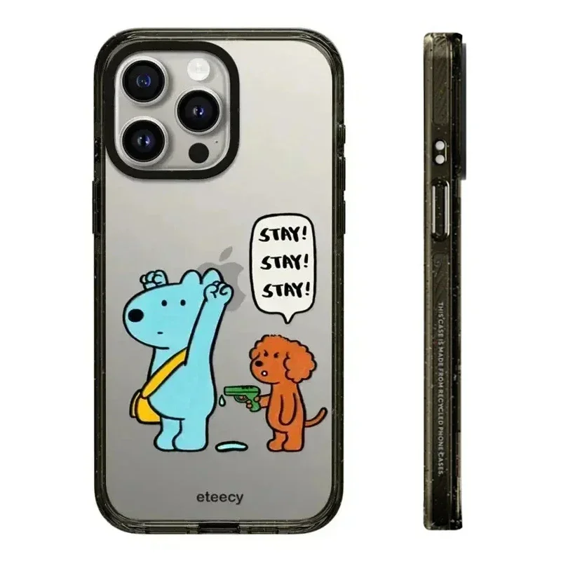 

2.0 Acrylic Blue Brown Dog iPhone 12 13 14 15 Pro Max Case - Protective iPhone Case