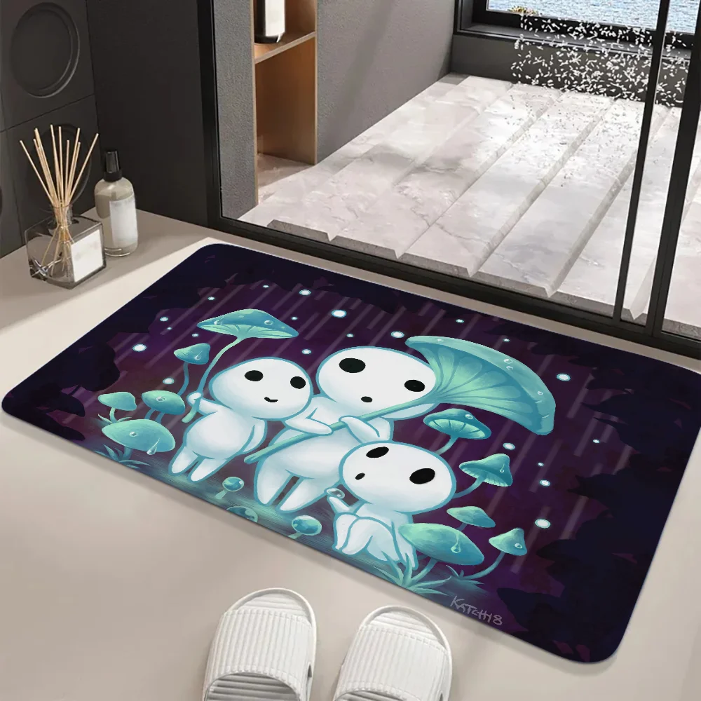 Kodama Princess Mononoke Floor Mat Rectangle Anti-slip Home Soft Badmat Front Door Indoor Outdoor Mat Hotel Decor Mat