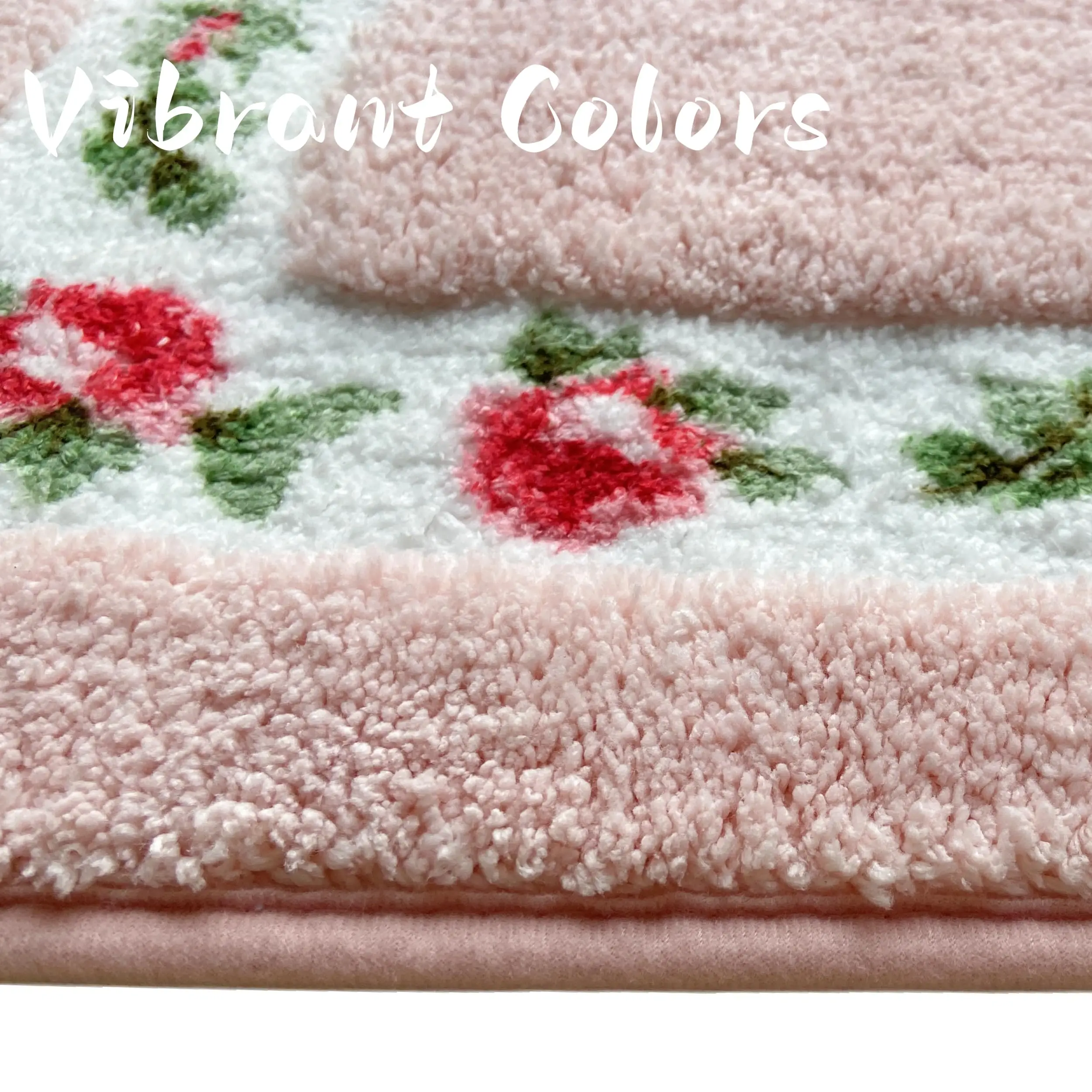 Floral Rural Romantic Rose Flower Rug Shaggy Area Rugs Non-Slip Doormat Bathroom Shower Mat Bedroom Living Room Carpet