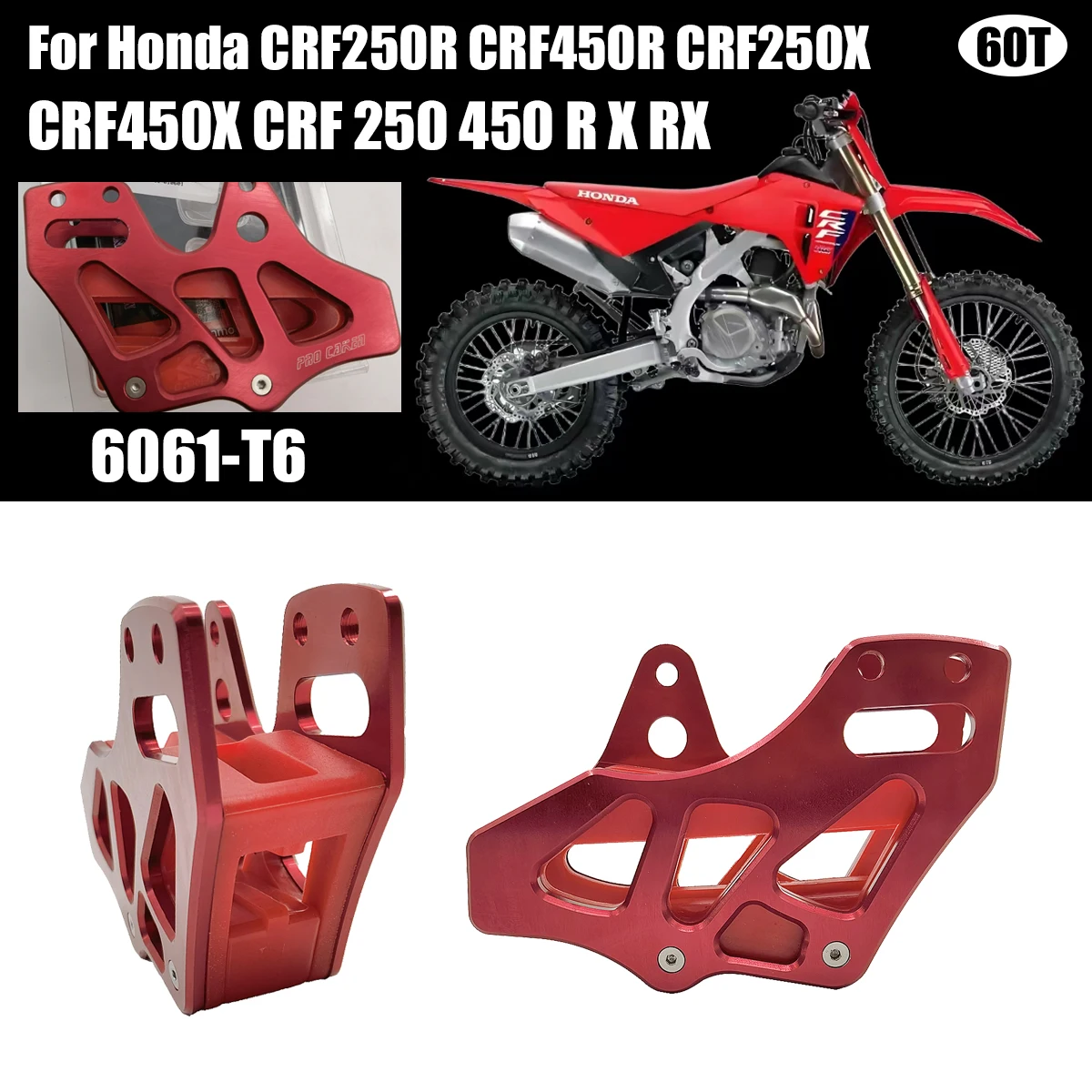 Motocross For Honda 60T Sprocket Dedicated Chain Guide Guard Protection CRF250X CRF450X CRF 250 450 R X RX CRF250R CRF450R