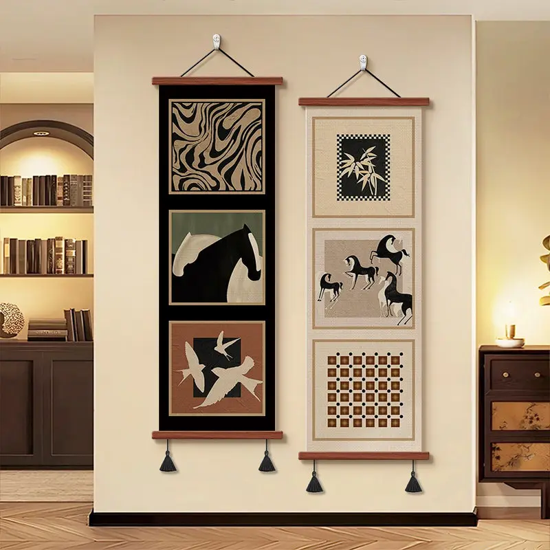 Abstract Art Scroll, Wall Decor Painting for Living Room Background, Poster for Restaurant, Show Flat, Apartment & Corridor