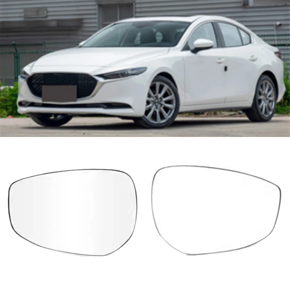 Car Door Wing Rear View Mirrors Reflective Lens Rearview Mirror Lenses Glass for Mazda 3 2019-2023 Car