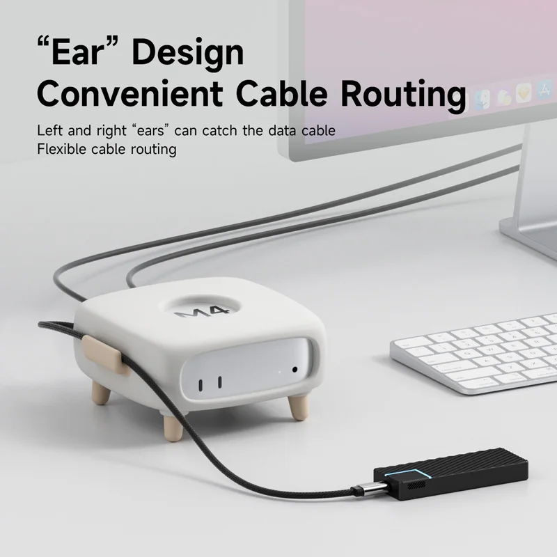 Hagibis سيليكون الغطاء الواقي لجهاز ماك ميني M4/M4 برو 2024 لينة للصدمات المضادة للخدش حوض الغبار حامل مكتبي لطيف