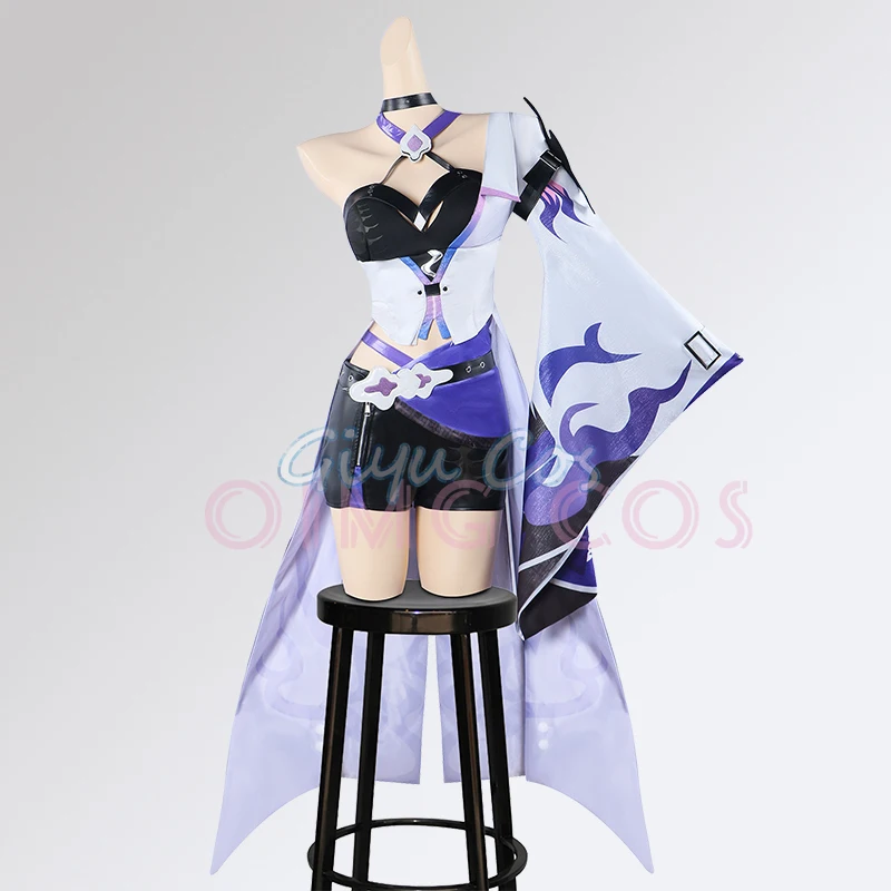 Acheron Cosplay French maid Costume Honkai Star Rail Carnival Uniform Wig Anime Halloween Costumes Men Game