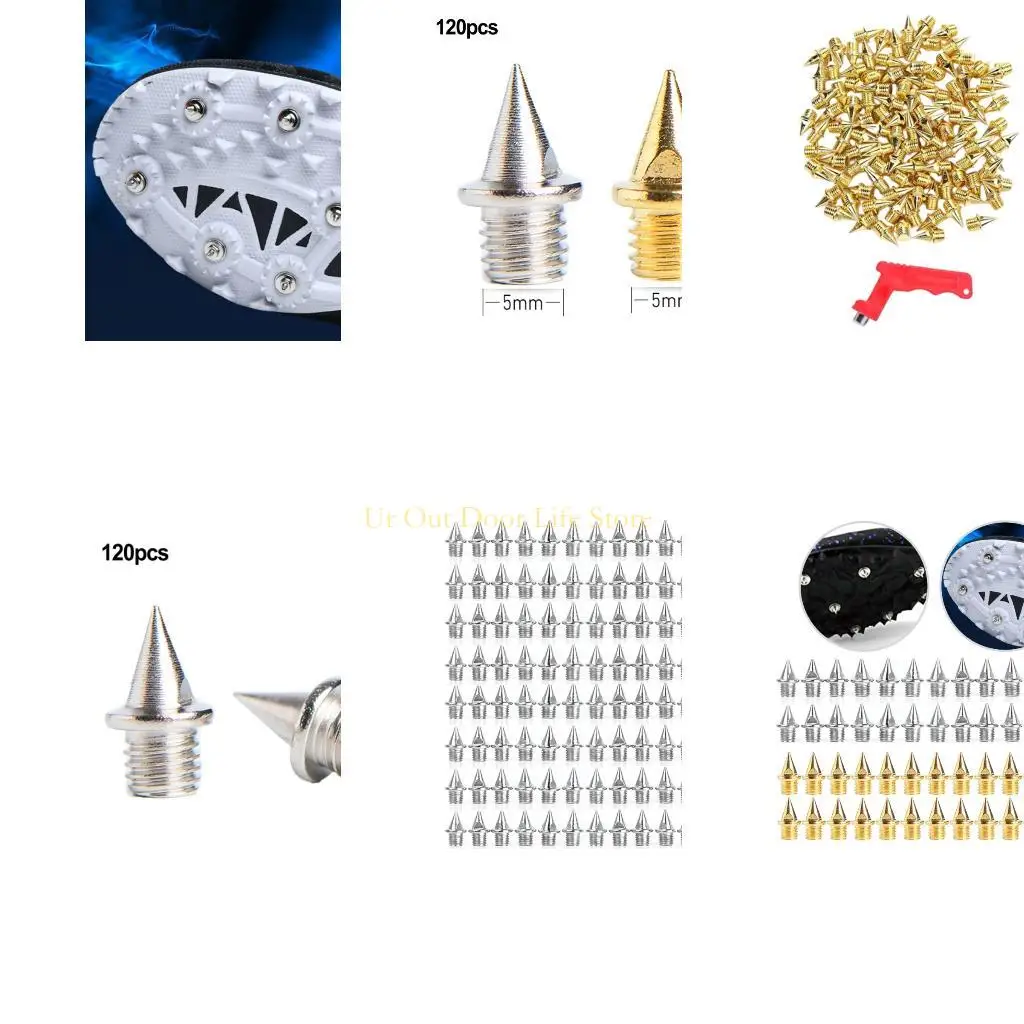 

77UF 120 шт. 1/4 дюйма игла для беговой дорожки с гаечным ключом и крестовыми шипами для спринтерских видов спорта, короткие для