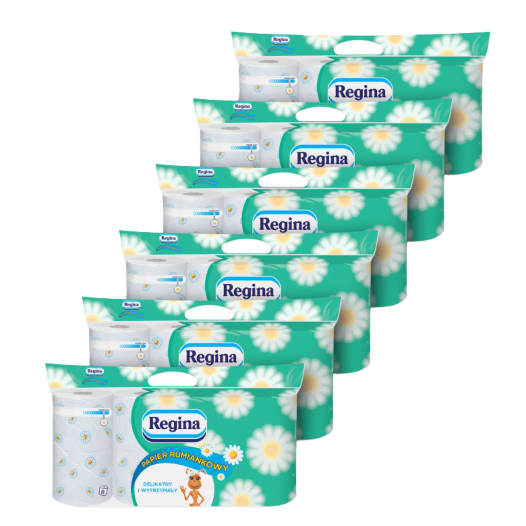 Regina Kamille empfindliches Toiletten papier für Leder haltbar 48 Rollen