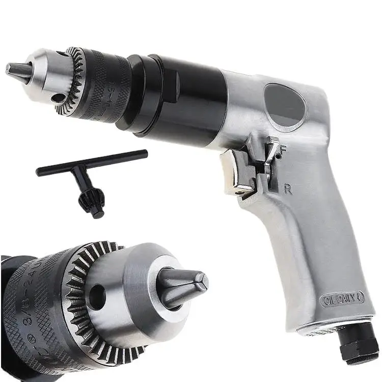 

Reversible Air Drill, Pistol Grip Pneumatic Tool 10mm 3/8" Gun Drill for Wall Drilling and Boring